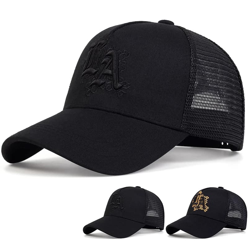 Unisex Letter Embroidery Baseball Net Caps Spring Summer Outdoor Sunscreen Hat Adjustable Casual Trucker Hats