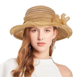 2025Ladies Fascinator Millinery Church Hat Elegant Bow Wide Brim Bucket Hats Kentucky Derby Fedora Women Summer Foldable Sun Cap