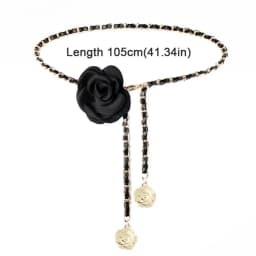 Fashion Woman Camellia Waist Chain Waist Decoration Luxury Design Flower Chain Belt Metal Chain Waistband All-match Ladies