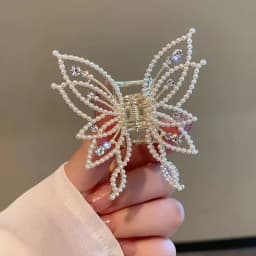 1pc Butterfly Claw Clip for Women's Hair Decoration, Rear Head Ponytail Shark Clip, Elegant Temperament with Rhinestones