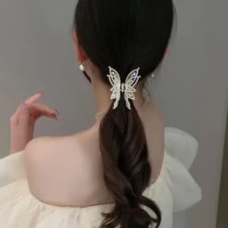 1pc Butterfly Claw Clip for Women's Hair Decoration, Rear Head Ponytail Shark Clip, Elegant Temperament with Rhinestones