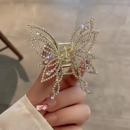 1pc Butterfly Claw Clip for Women's Hair Decoration, Rear Head Ponytail Shark Clip, Elegant Temperament with Rhinestones