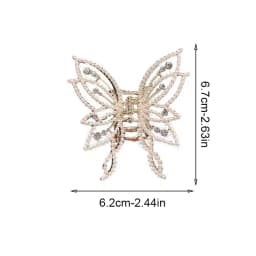 1pc Butterfly Claw Clip for Women's Hair Decoration, Rear Head Ponytail Shark Clip, Elegant Temperament with Rhinestones
