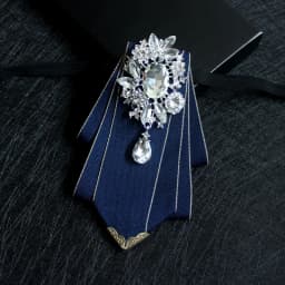Luxury Wedding Elegant Necktie For Men Dress Shirt Collar Rhinestone Black Green Bow Tie Clips Brooches Bowtie Gifts Accessories