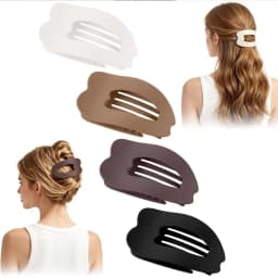 Fashion Oval Flat Hair Clips for Women New Design Leopard Large Flat Round Claw Clip French Acrylic Lying Down Hair Accessories