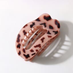 Fashion Oval Flat Hair Clips for Women New Design Leopard Large Flat Round Claw Clip French Acrylic Lying Down Hair Accessories
