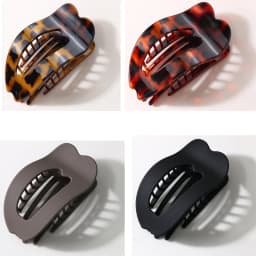 Fashion Oval Flat Hair Clips for Women New Design Leopard Large Flat Round Claw Clip French Acrylic Lying Down Hair Accessories