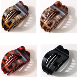 Fashion Oval Flat Hair Clips for Women New Design Leopard Large Flat Round Claw Clip French Acrylic Lying Down Hair Accessories