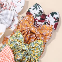10Pcs Random Bows Hairgripes for Women Printed Cheer Up Bowknot Ribbon Hairclips Girls Ponytail Hair Claw Clips