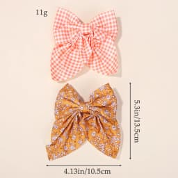10Pcs Random Bows Hairgripes for Women Printed Cheer Up Bowknot Ribbon Hairclips Girls Ponytail Hair Claw Clips