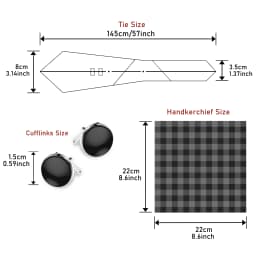 Brand Classic 8 cm Grey Plaid Tie Pocket Squares Cufflinks Set Wedding Present Necktie Clothing Accessories Fit Business