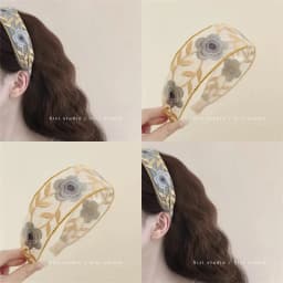 Elegant Chiffon Embroidery Flower Hairband For Women Sweet Hair Decorate Headband Hair Hoop Band Fashion Hair Accessories