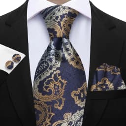 Luxury Paisley Brown Red Blue Grey Wedding Tie For Men Handky Cufflink Gift Men Necktie Fashion Designer Business Party Gift