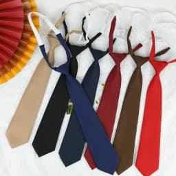 Trendy Black and Navy JK Tie Girl's Boy's Korean Uniform for Students Pre-tied Short Tie with Handmade Design