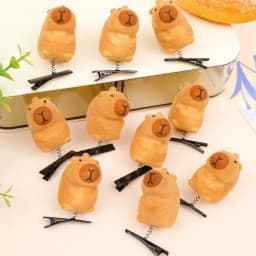 10-100PCS Kawaii Bow Tie Little 3D Capybara Hairpin Spring Clip Duckbill Clip Bangs Clips Side Clips Headwear Hair Accessories
