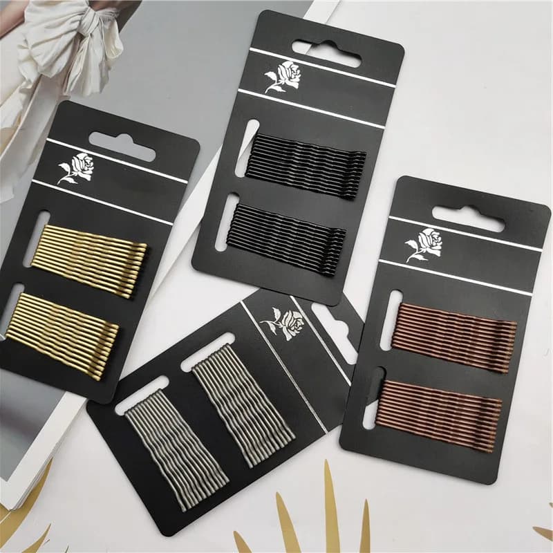 24PCS Black Paintless Color Retention Simple One Word Clip Basic Practical Hair Clip Wire Liu Hair Clip Hair Accessories Hair Ca