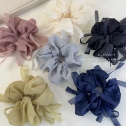 New Sweet Bowknot Sheer Organza Hair Scrunchies Korean Style Solid Color Stretchy Hair Ropes Ladies Elastic Head Bands For Daily