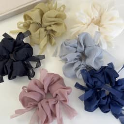 New Sweet Bowknot Sheer Organza Hair Scrunchies Korean Style Solid Color Stretchy Hair Ropes Ladies Elastic Head Bands For Daily