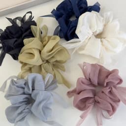 New Sweet Bowknot Sheer Organza Hair Scrunchies Korean Style Solid Color Stretchy Hair Ropes Ladies Elastic Head Bands For Daily