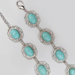 Bohemian Vintage Women's Belt - Carved Turquoise Waist Chain for Dresses, Holiday & Date Night Accessories