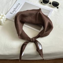 New Silk Scarf Solid 100% Linen Comfortable Breathable Mori Style Thin Neck Protection Scarf Spring and Autumn Triangular Binder