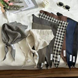 New Silk Scarf Solid 100% Linen Comfortable Breathable Mori Style Thin Neck Protection Scarf Spring and Autumn Triangular Binder