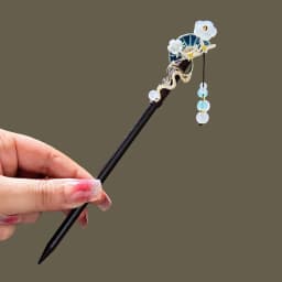 Chinese Style Flower Hair Sticks Vintage Handmade Hanfu Hair Bun Tassel Wooden Hair Forks Retro Hair Clips for Pan Headdress