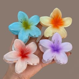 4PCS Fashion Women Flower Hair Clips Vacation Bohemia Egg Flower Hair Clips Barrettes Girls Large Hairpins Hair Accessories