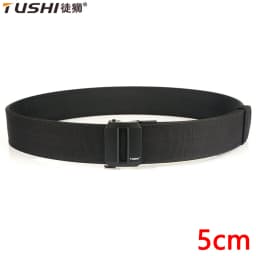 TUSHI New 2.0 Inch Thickened Gun Hanging Double-Layer Nylon Cloth Belt Versatile Outdoor Tactical Automatic Buckle Men's Belt