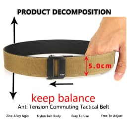 TUSHI New 2.0 Inch Thickened Gun Hanging Double-Layer Nylon Cloth Belt Versatile Outdoor Tactical Automatic Buckle Men's Belt
