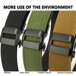 TUSHI New 2.0 Inch Thickened Gun Hanging Double-Layer Nylon Cloth Belt Versatile Outdoor Tactical Automatic Buckle Men's Belt