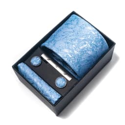 Holiday Gift Box 8 cm Tie Handkerchief Cufflink Clip Set For Men Brown Paisley Wedding Gravata Suit Accessories Fit Party