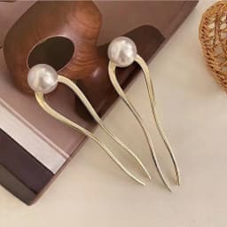 New Pearl Hairpins Korean U-shaped Metal Shell Hair Clip Pins Women Girls Hair Sticks Bun Maker Hair Styling Accessories Gifts