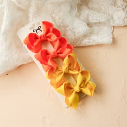 4pcs/set Grosgrain Ribbon Cute Bows Hair Clip For Kids Girls Solid Color Bowknot Classic Bubble Bow Hairpins Hair Accessories