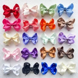 4pcs/set Grosgrain Ribbon Cute Bows Hair Clip For Kids Girls Solid Color Bowknot Classic Bubble Bow Hairpins Hair Accessories