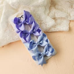 4pcs/set Grosgrain Ribbon Cute Bows Hair Clip For Kids Girls Solid Color Bowknot Classic Bubble Bow Hairpins Hair Accessories