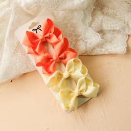 4pcs/set Grosgrain Ribbon Cute Bows Hair Clip For Kids Girls Solid Color Bowknot Classic Bubble Bow Hairpins Hair Accessories