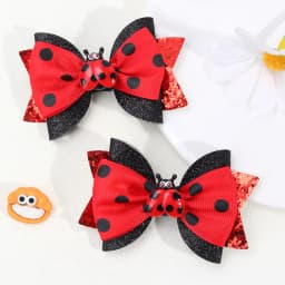 2 Pieces/pack Ladybug Pattern Hair Clips Hair Accessories for Girls Kids Hair Pin Headwear Hairbows Ideal Gift for Girls