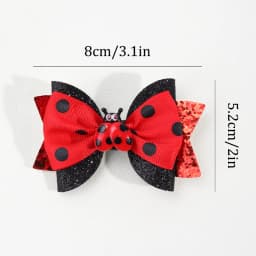 2 Pieces/pack Ladybug Pattern Hair Clips Hair Accessories for Girls Kids Hair Pin Headwear Hairbows Ideal Gift for Girls