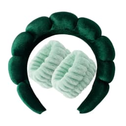 Vintage Velvet Cloud Hair Hoop for Women Girls Sponge Headband Wash Face Wristband Set Spa Bathroom Accessories