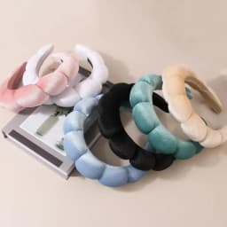Vintage Velvet Cloud Hair Hoop for Women Girls Sponge Headband Wash Face Wristband Set Spa Bathroom Accessories