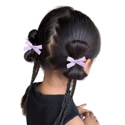 4/6/8/10Pcs Kids Sweet Solid Color Mini Bowknot With Hair Clip Baby Girls Ballet Style Ribbon Braided Hair Accessories Wholesale