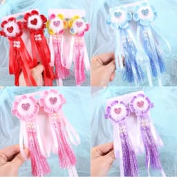 Cute tassel pearl flower hair clip for little girls