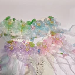 Cute tassel pearl flower hair clip for little girls