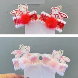 Cute tassel pearl flower hair clip for little girls