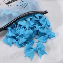 BABY BOWS 10Pcs New Color Grosgrain Ribbon Bows Elastic Hairties Hair Bands Girls Spring Head Rope Hair Accessories Wholesale