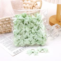 BABY BOWS 10Pcs New Color Grosgrain Ribbon Bows Elastic Hairties Hair Bands Girls Spring Head Rope Hair Accessories Wholesale