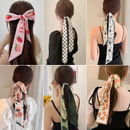 Fashion Printing Letter Hair Ribbons French Elegant Long Headband Bag Strap Accessories Girls Bow Knot Long Hair Scarf HairBand