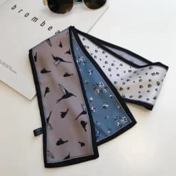 Fashion Printing Letter Hair Ribbons French Elegant Long Headband Bag Strap Accessories Girls Bow Knot Long Hair Scarf HairBand