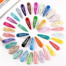 10 Pcs New Red Star Snap Clip for Girl Waterdrop Barrettes Black Hairpin Women Silver Hair Clip Accessories Kawaii BB Clip